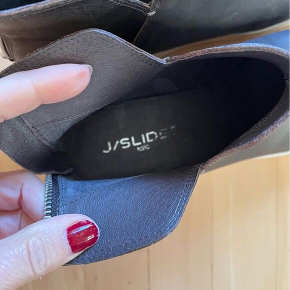 J/Slides Shea Sneaker Boot in Espresso Black Leather 8.5 M NWOB - Picture 8 of 14